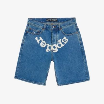Sp5der Jean Shorts in front side